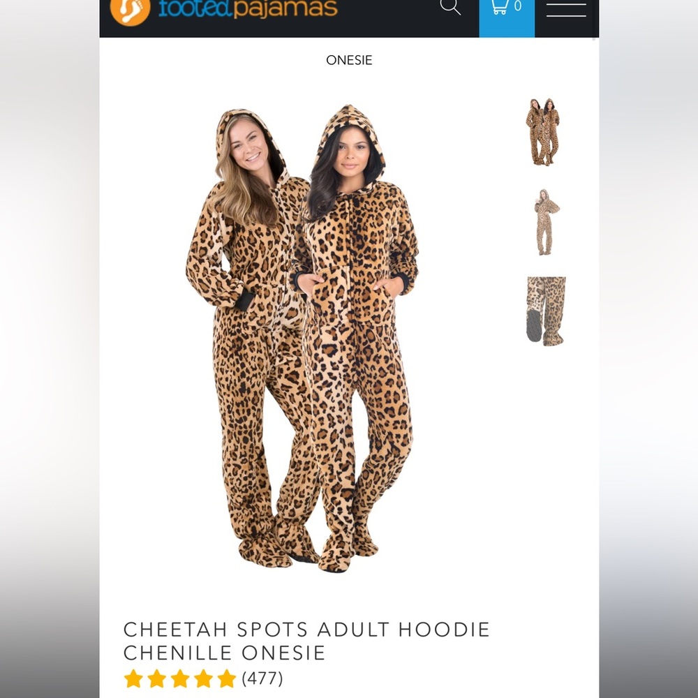 Cheetah pjs onesie